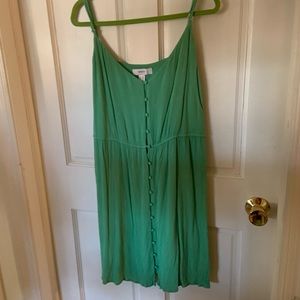 Green summer button dress